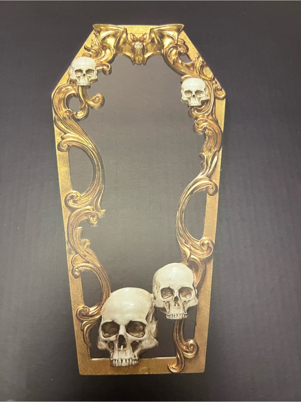 Christian Siriano Bat & Skull Gold Mirror - Picture 2 of 7